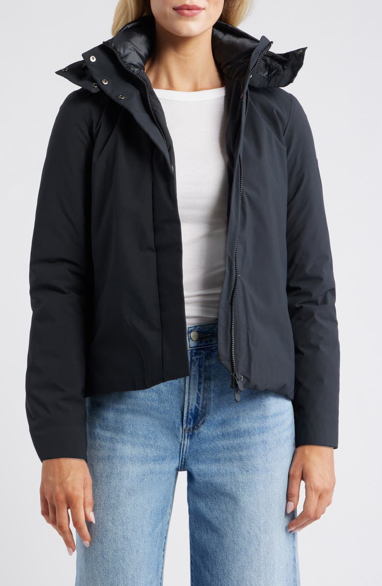 Save The Duck Elaine Waterproof Hooded Jacket, Alternate, color, Black