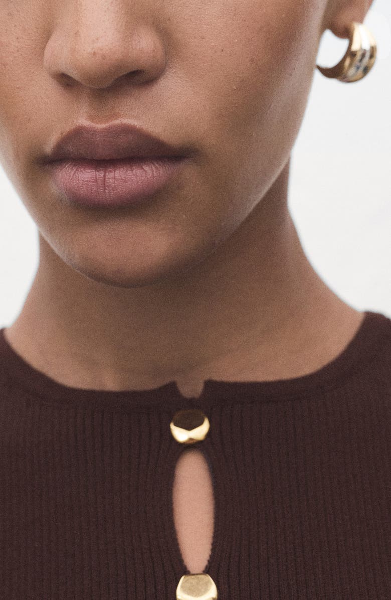 MANGO Knit Sweater Vest, Alternate, color, Brown