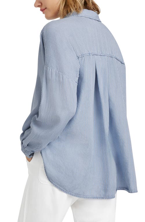 Splendid Ella Stripe Button-up Shirt In Ice Navy Stripe