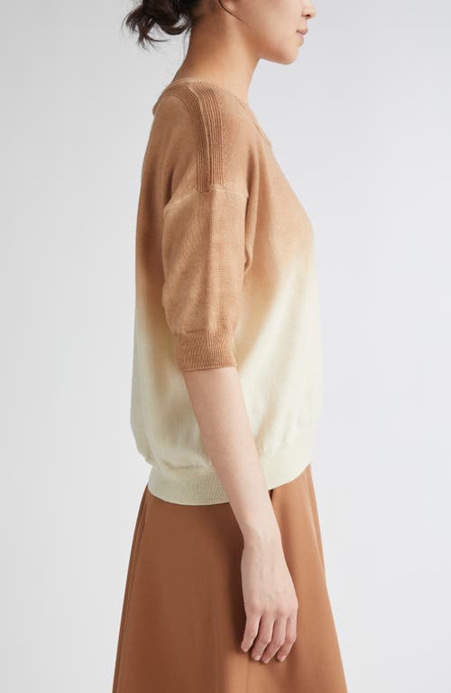 Herno Ombré Elbow Sleeve Wool Sweater In Brown