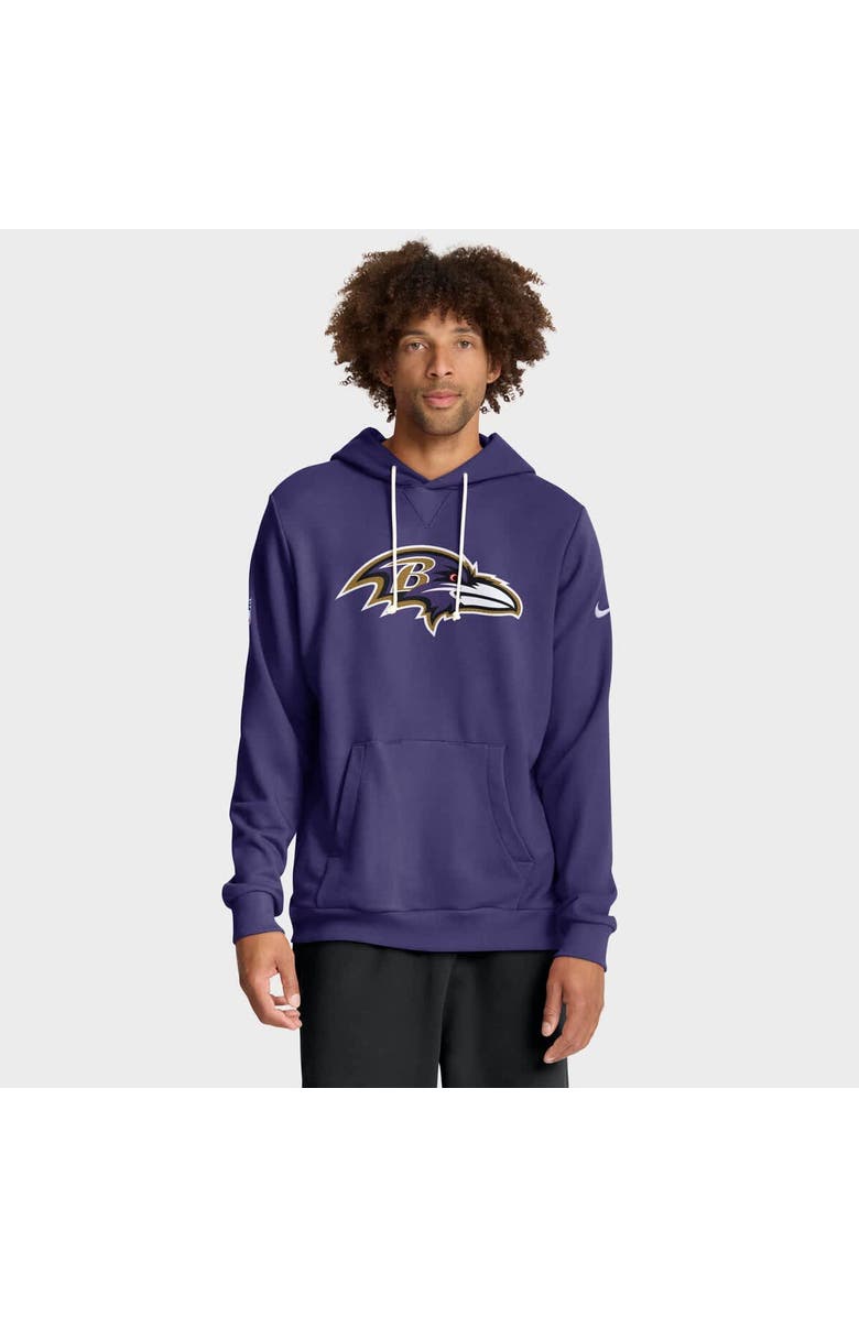 Nike Men's Nike Purple Baltimore Ravens Sideline Initial Home Performance Pullover Hoodie, Alternate, color, Purple