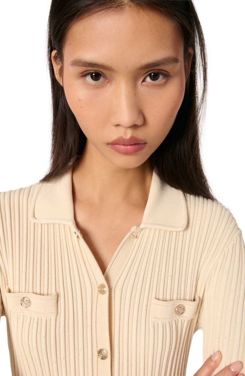 maje Sequin knit midi dress, Alternate, color,