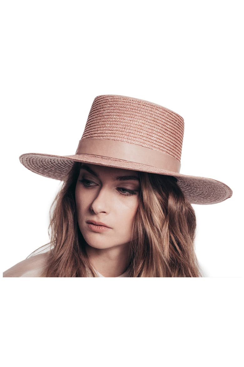 'Calla' Straw Bolero Hat, Alternate, color, LIGHT PINK
