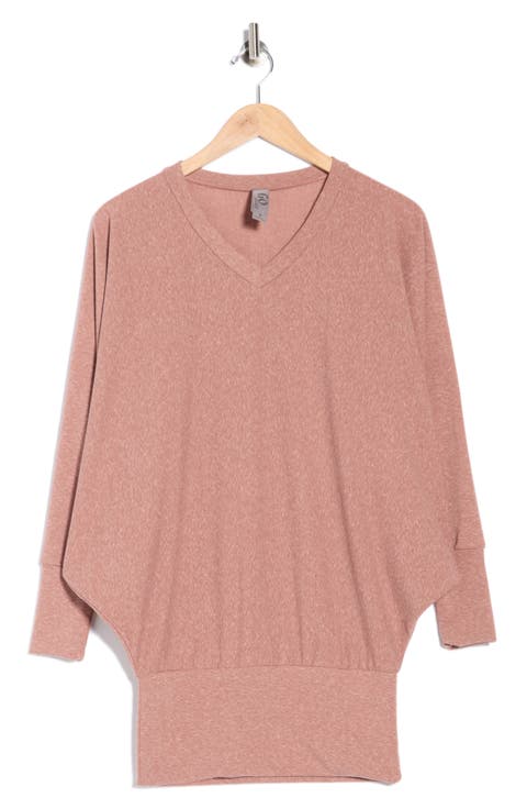 V-Neck Dolman Tunic Sweater