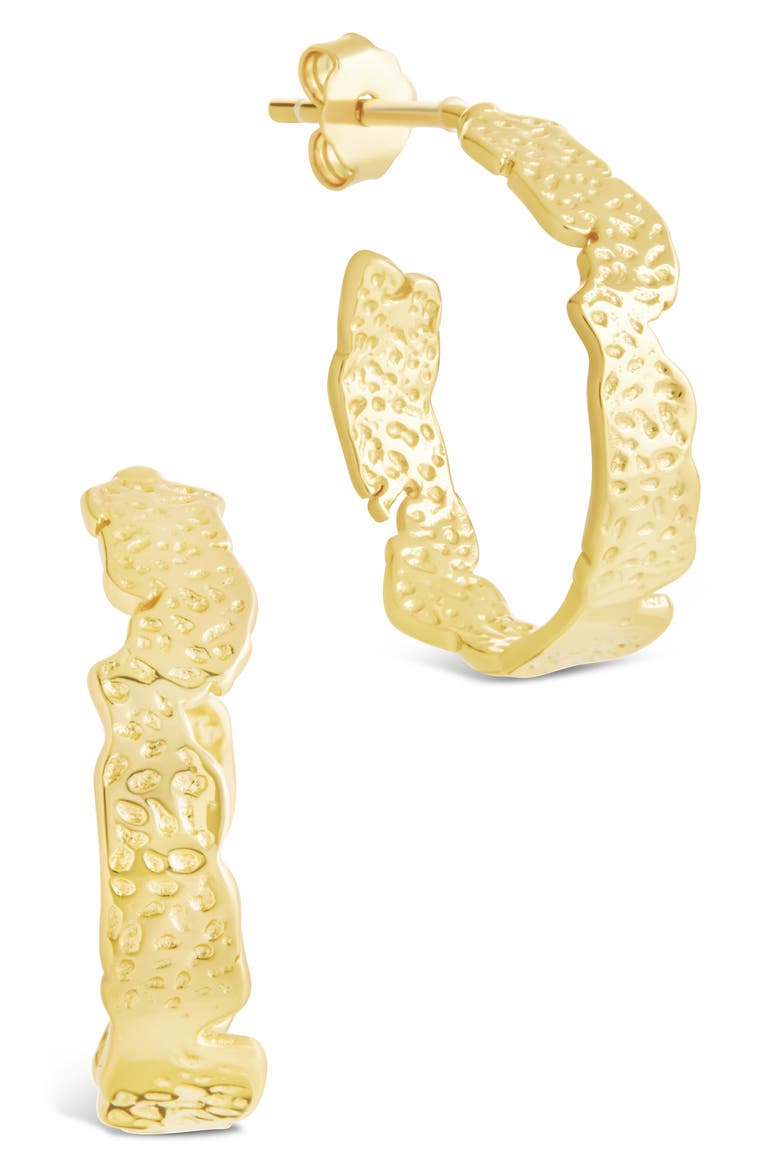 Mary Textured Hoop Earrings, Main, color, GOLD