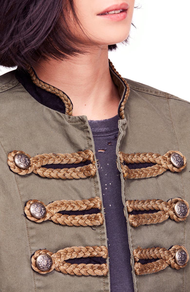 Free People Passenger Cotton Jacket, Alternate, color, Moss