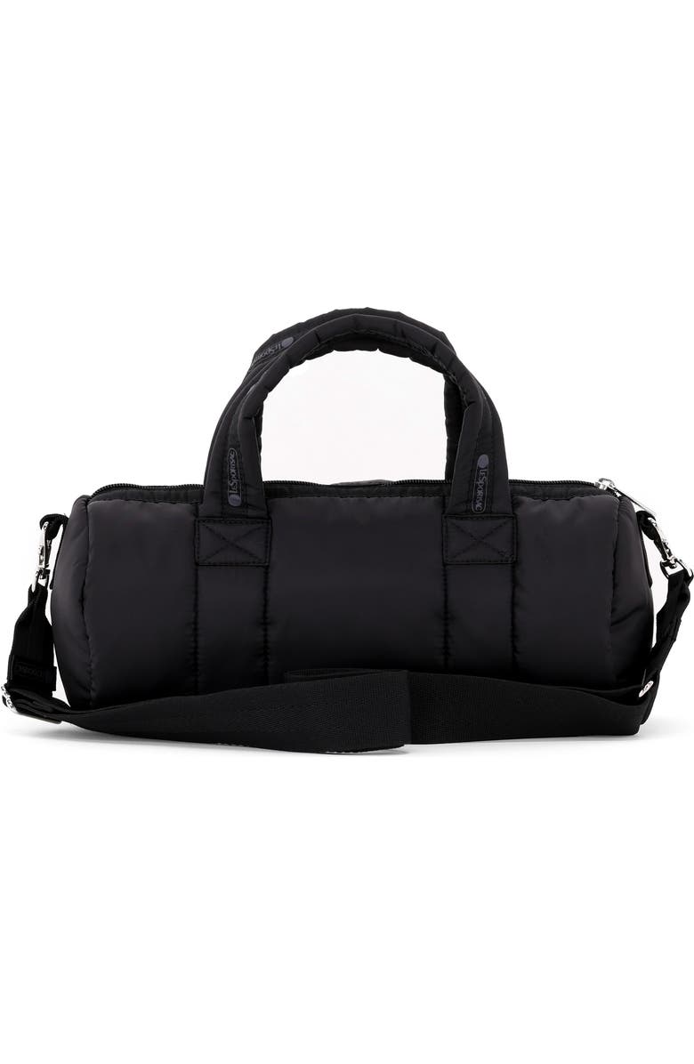 LeSportsac Sheen Quilted Duffle Bag, Alternate, color, Ultra Black