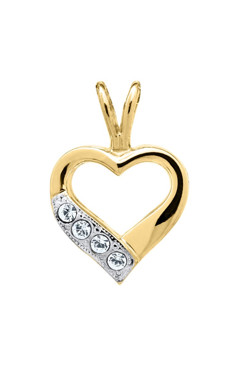 Mia Belle Girls Heart Pendant Necklace, Main, color, Metallic Gold