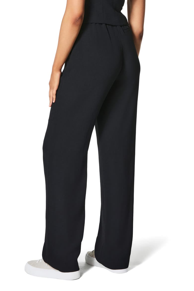 Crepe Straight Leg Pants, Alternate, color, CLASSIC BLACK