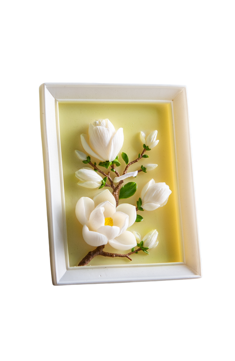 Framed Magnolia Bloom Candle