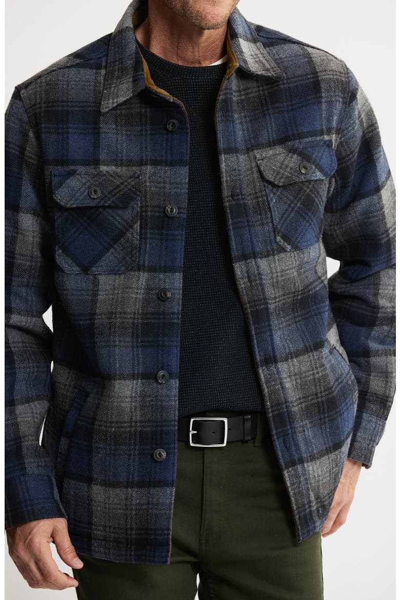 Plaid Shirt Jacket, Alternate, color, BLUE/ GREY