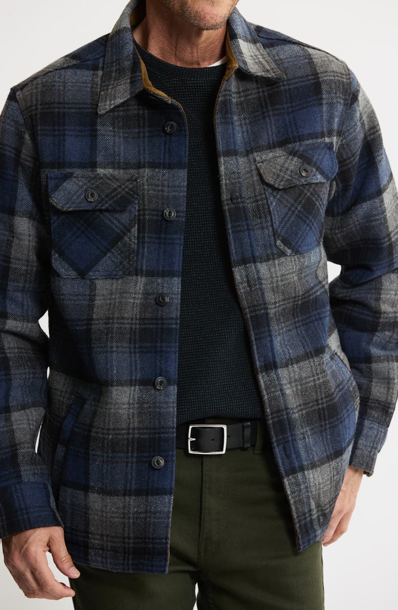 JACHS Plaid Shirt Jacket, Alternate, color, Blue/ Grey