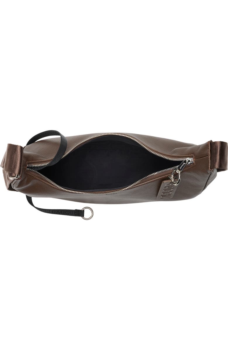 Baggu Medium Recycled Leather Crescent Shoulder Bag, Alternate, color, Brown