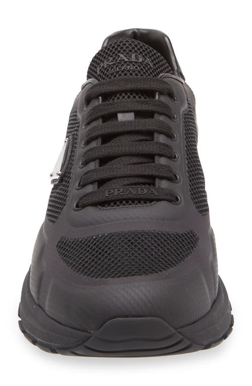 Prada Sneakers Prax 2.0 In Black Fabric And Mesh Men In Black