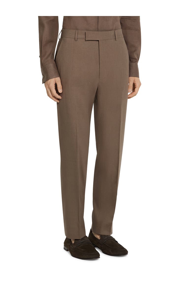 Linen Trousers, Main, color, MEDIUM BROWN