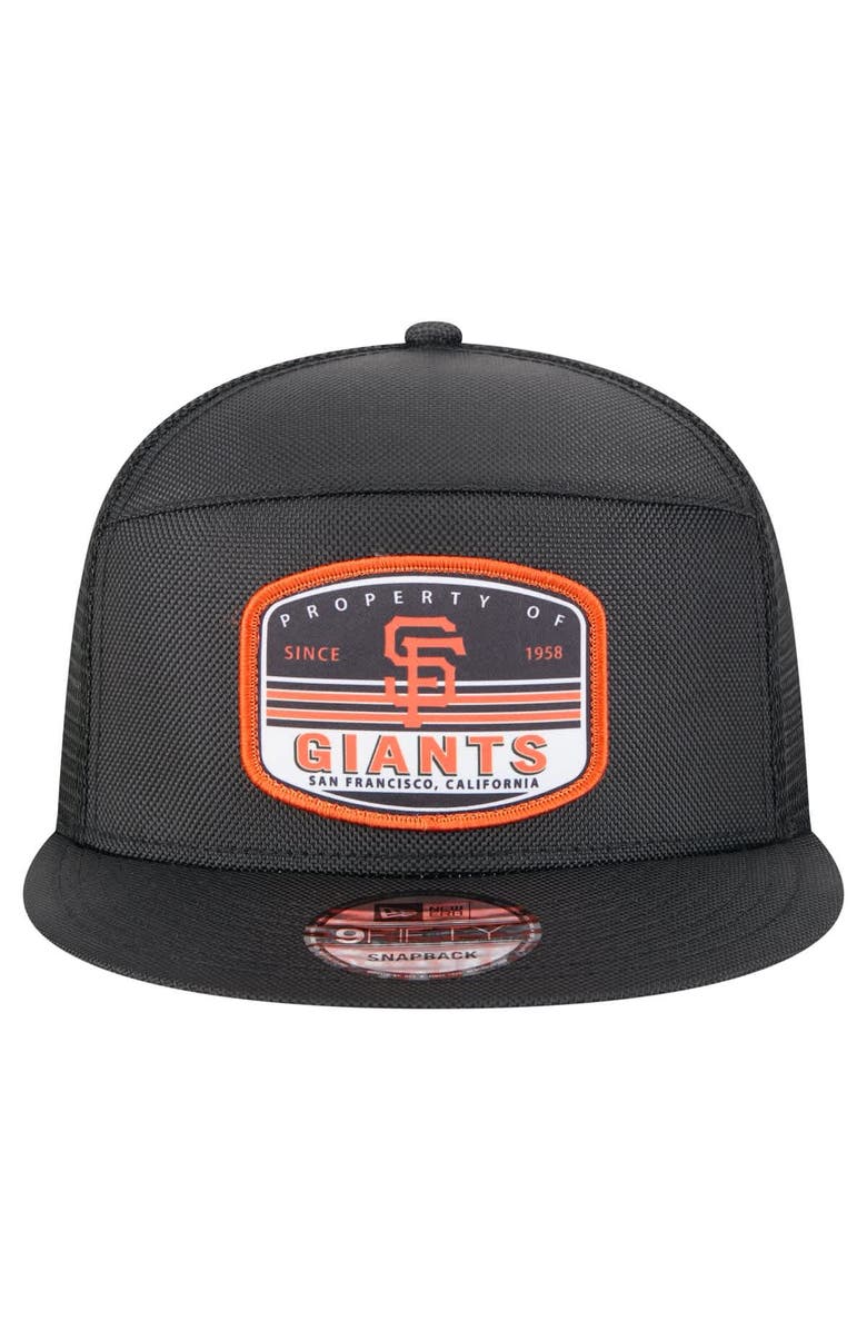 New Era Men's New Era  Black San Francisco Giants Split Panel 9FIFTY Trucker Snapback, Alternate, color, 