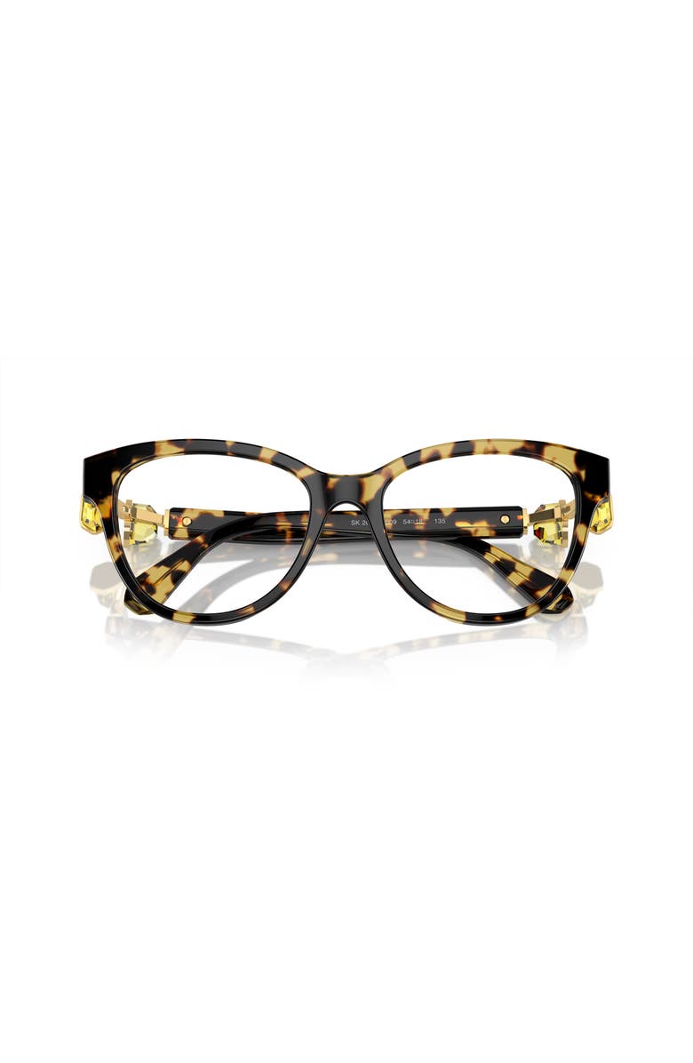 Swarovski 52mm Round optical glasses, Alternate, color, Tortoise