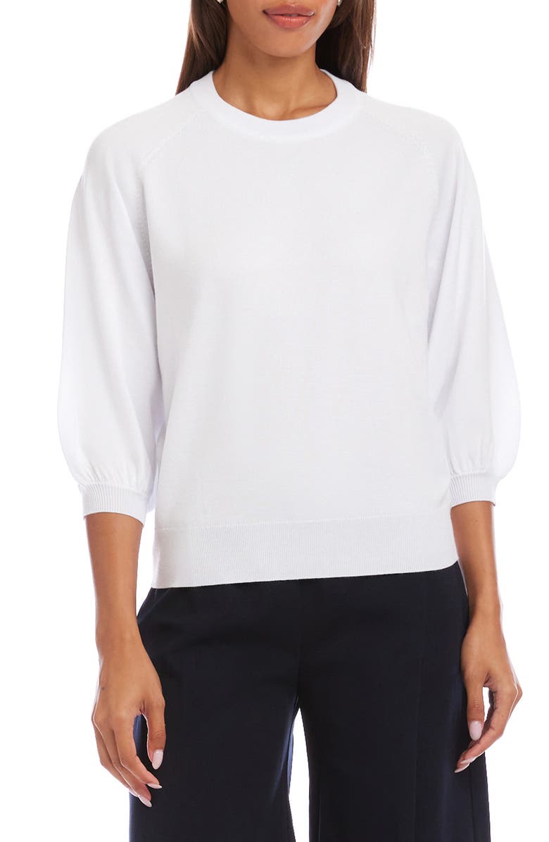 Karen Kane Puff Sleeve Sweater, Main, color, White