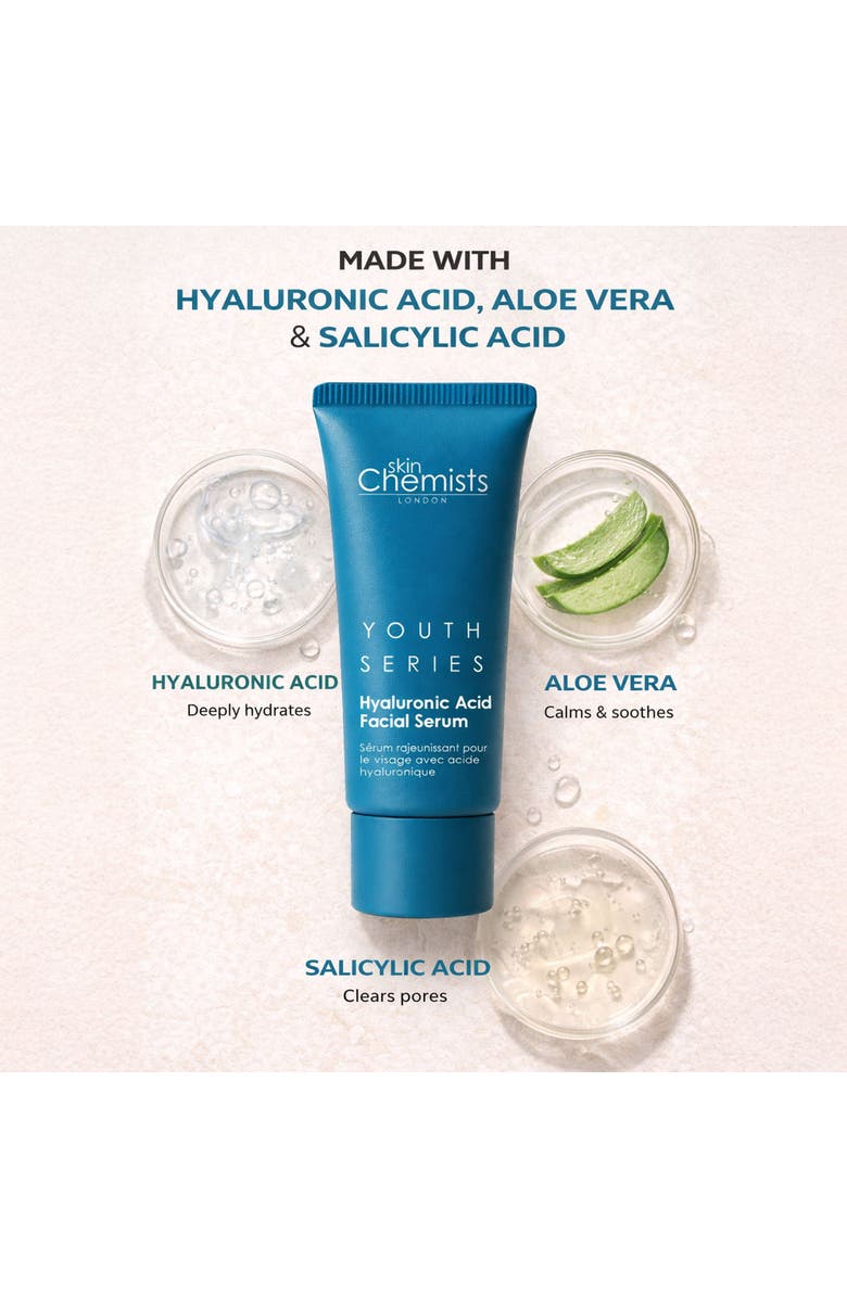 SKINCHEMISTS Anti-Ageing Hyaluronic Acid Advanced Facial Serum 30ml for Dryness, Fine Lines & Wrinkles, Alternate, color, White