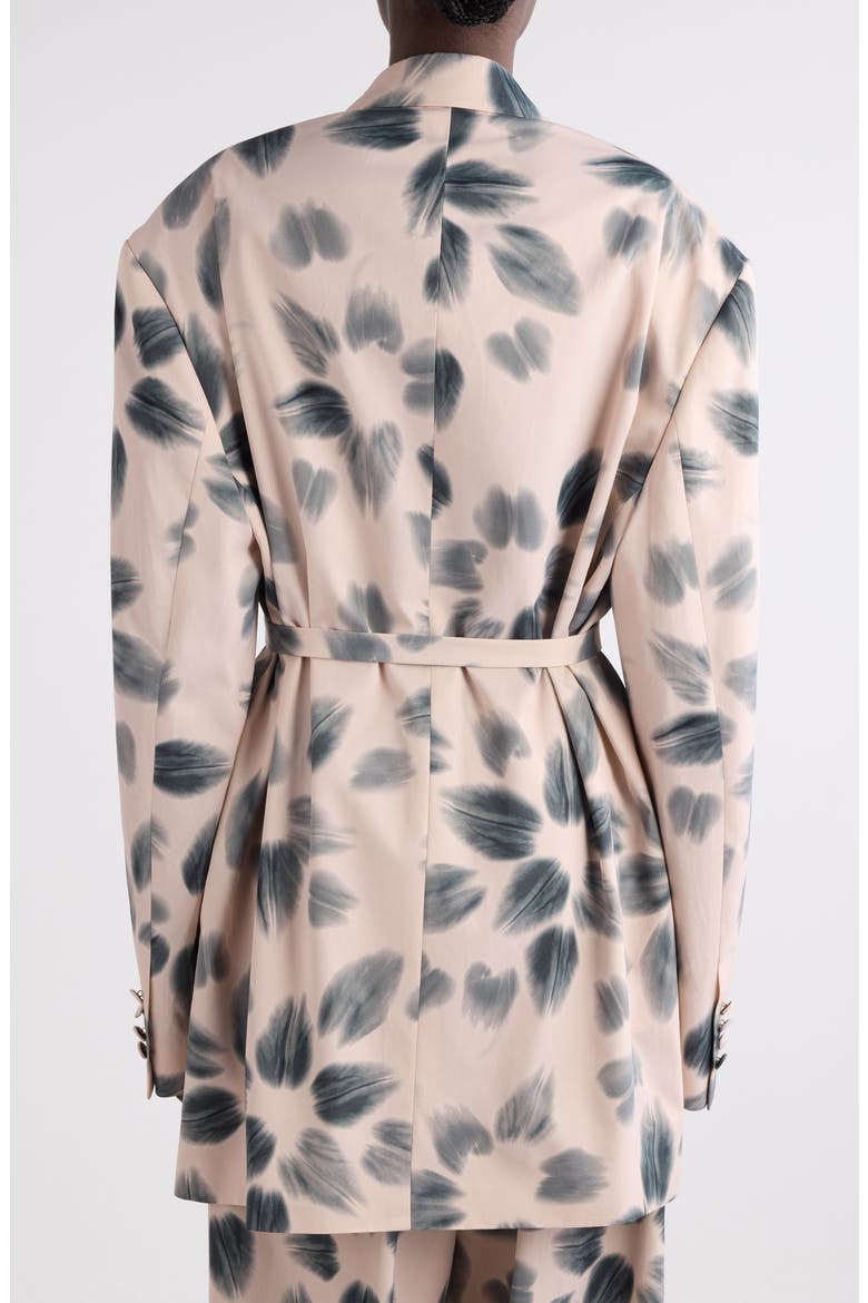 Blessy Floral Print Belted Double Breasted Blazer, Alternate, color, BLUSH