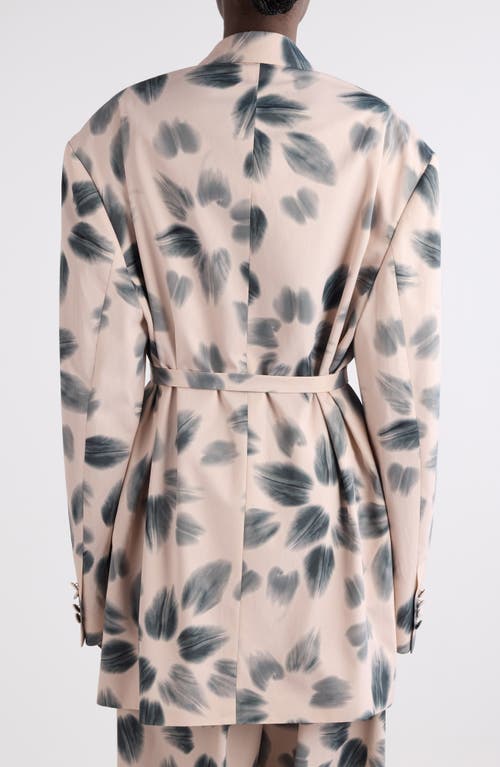 Dries Van Noten Blessy Floral Print Belted Double Breasted Blazer