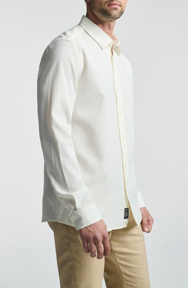 Mavi Jeans Textured Stretch Cotton Button-Up Shirt, Alternate, color, Antique White
