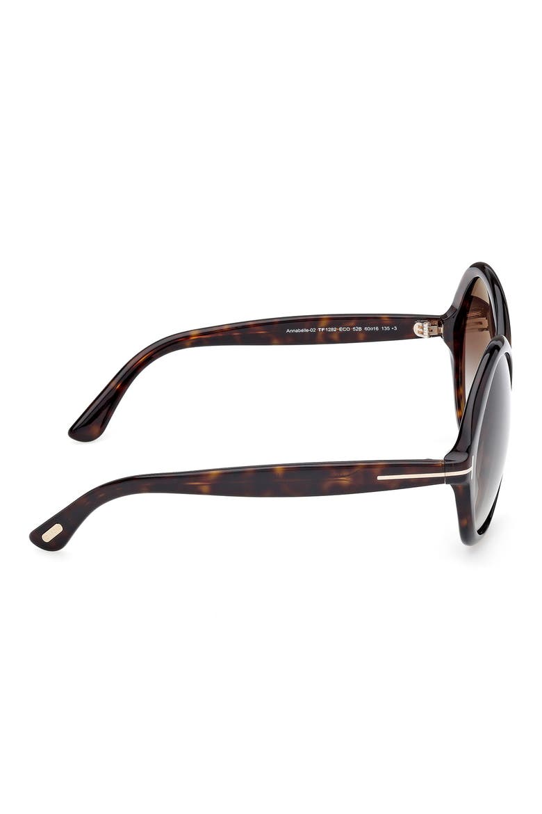 Annabelle 60mm Gradient Round Sunglasses, Alternate, color, SHINY HAVANA ECO / GRAD SMOKE