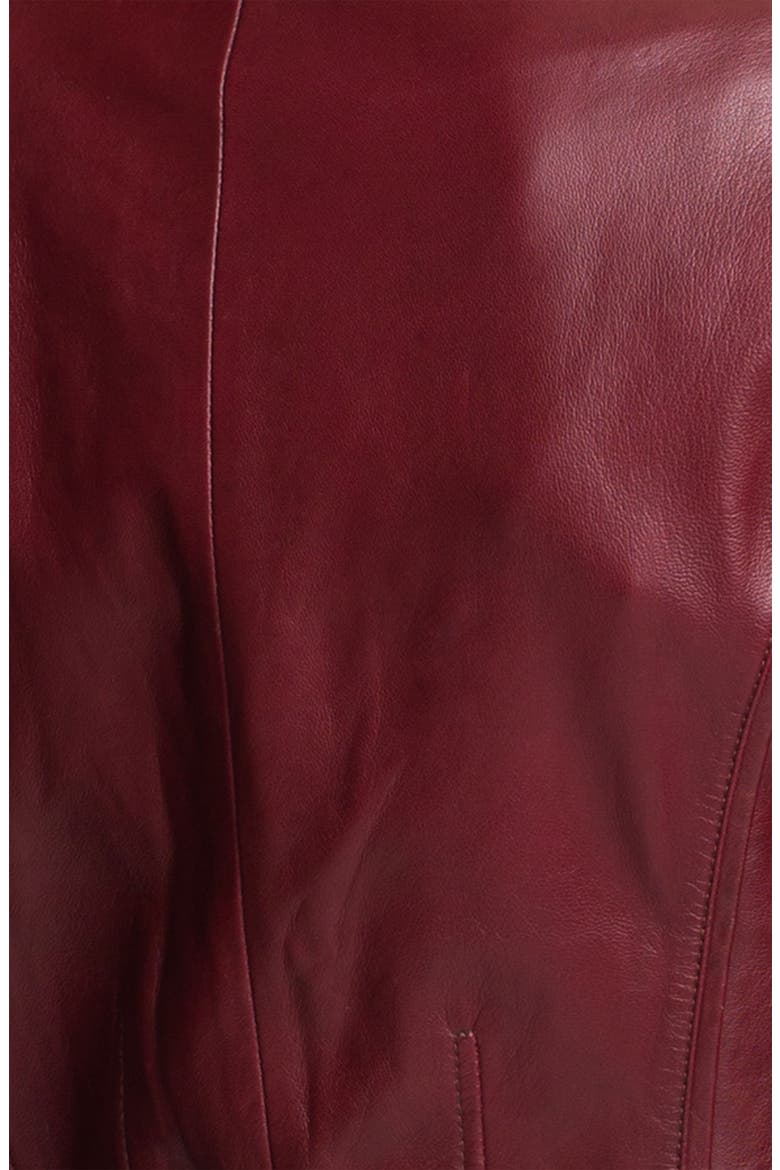 Hinge® Leather Peplum Jacket, Alternate, color, RED/ ROXBURY