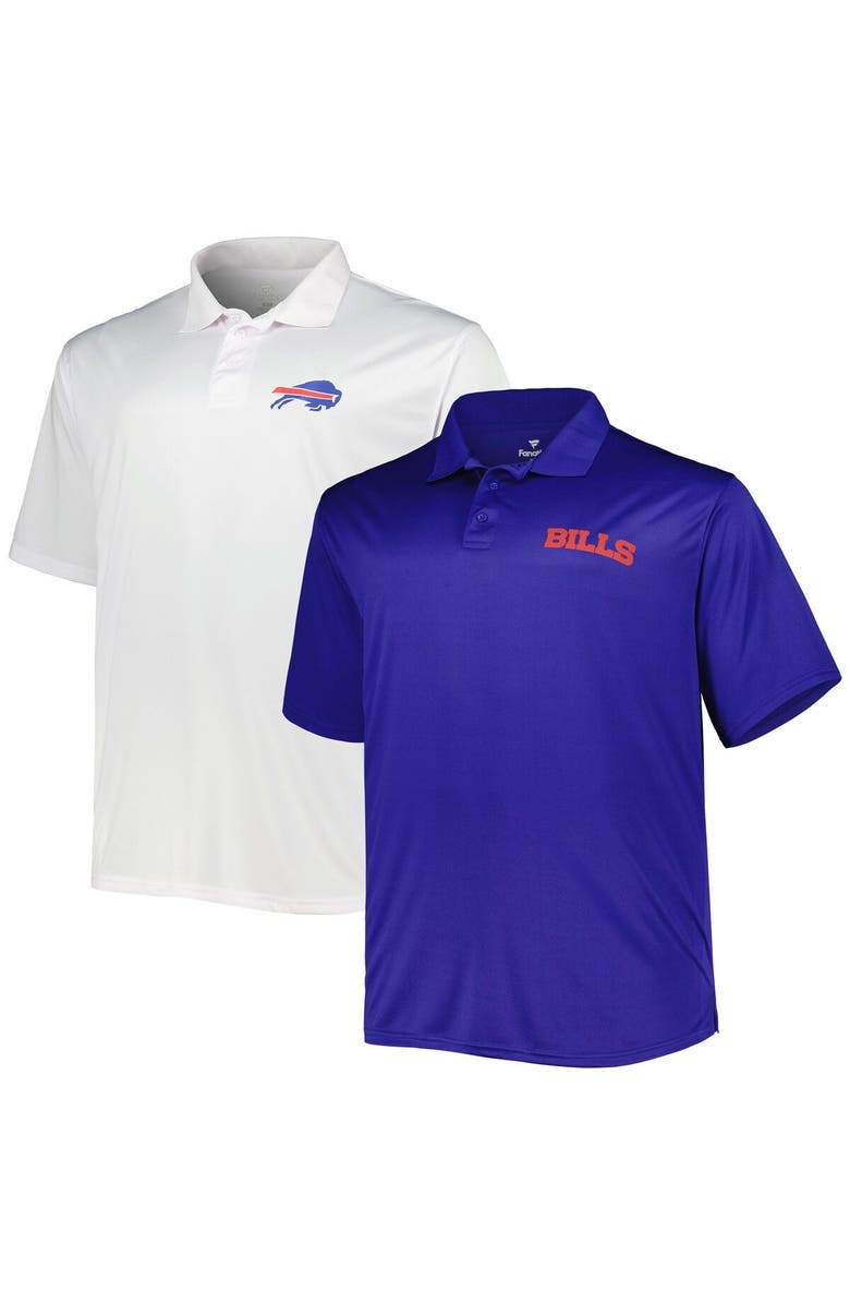 FANATICS Men's Fanatics Branded Royal/White Buffalo Bills Solid Two-Pack Polo Set, Main, color, 