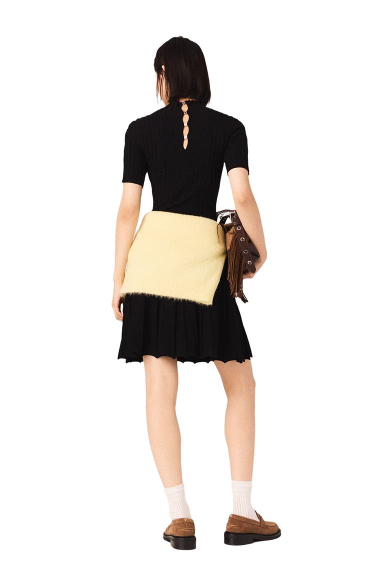 Mini knit dress, Alternate, color, Black