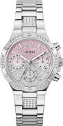 GUESS Silvertone Multifunction Bracelet Watch, 38mm