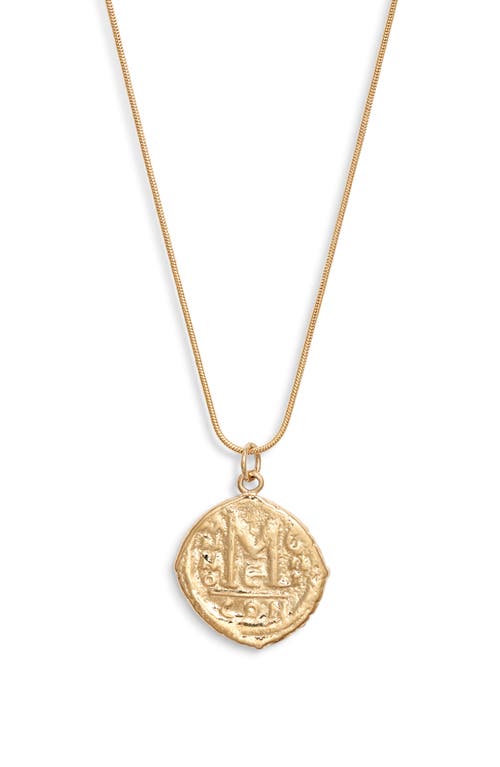 Child Of Wild Cortez Coin Pendant Necklace In Gold