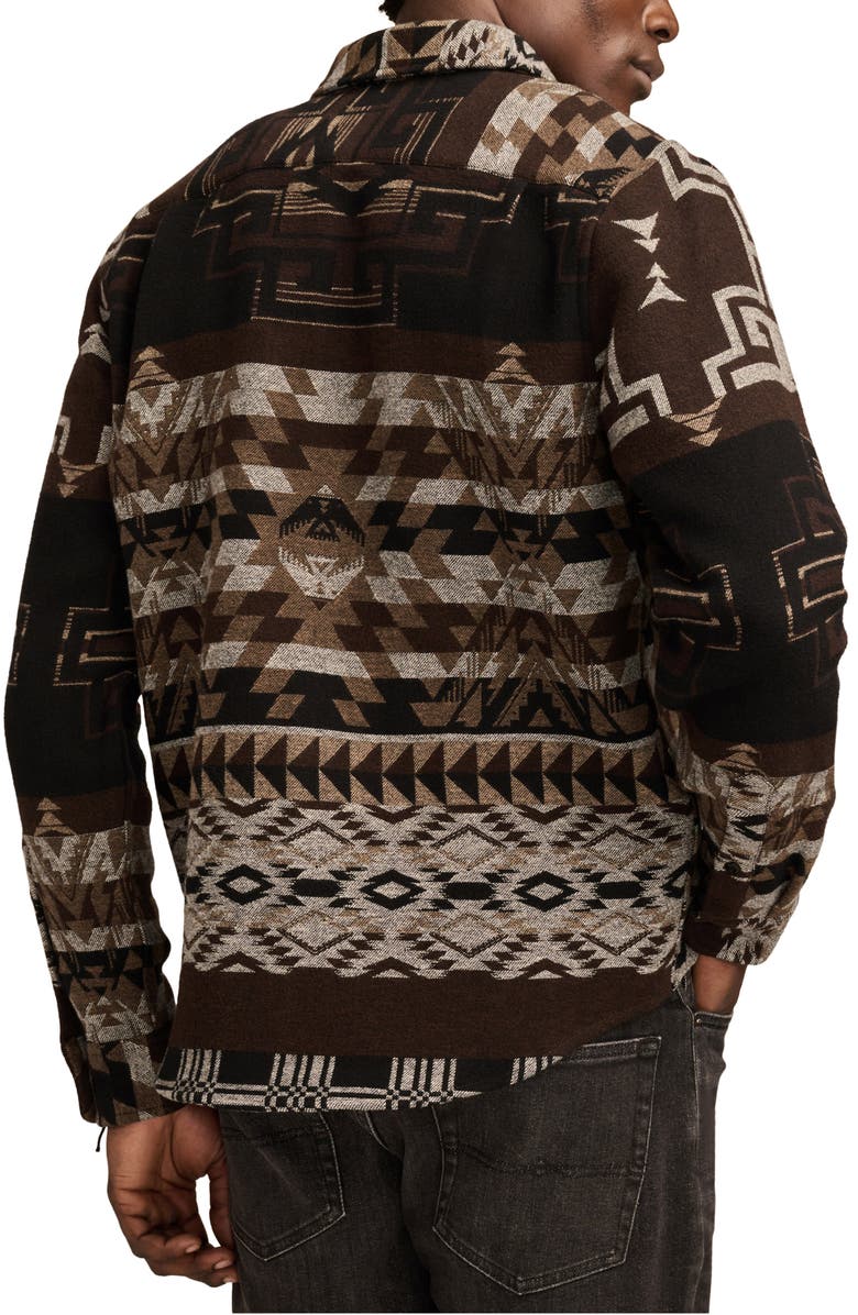 Lucky Brand Humboldt Jacqard Geo Print Flannel Button-Up Overshirt, Alternate, color, 