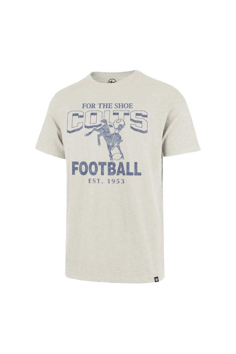 Men's '47  Natural Indianapolis Colts Head On Scrum Slub T-Shirt, Alternate, color, Natural
