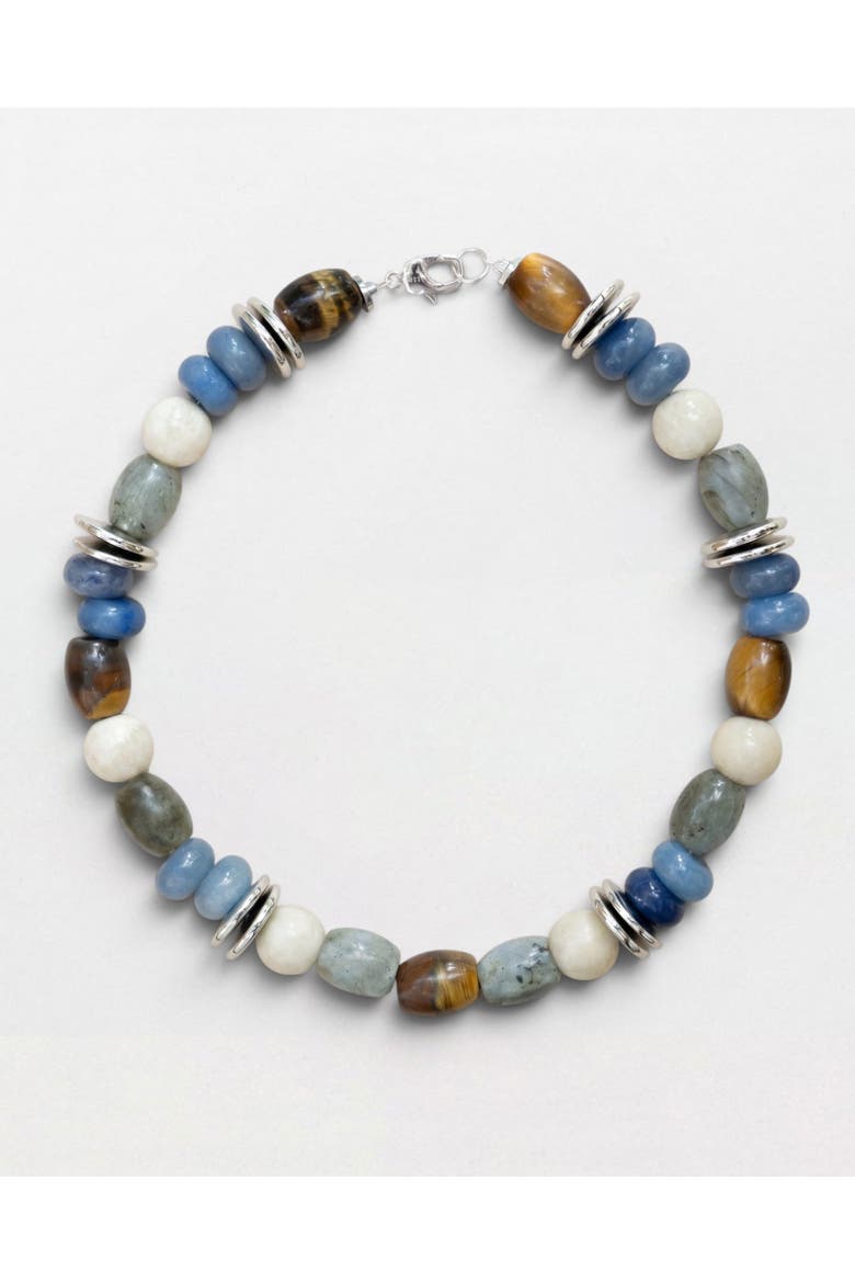 Ivory Stone Necklace, Main, color, Blue