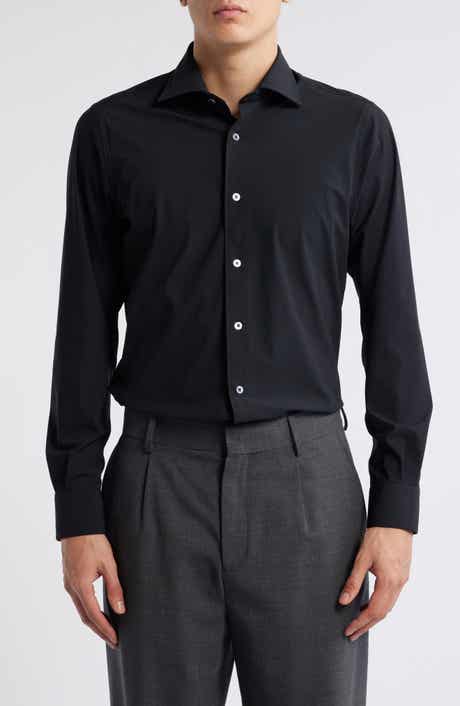 Piccadilly Solid Knit Nylon Blend Dress Shirt