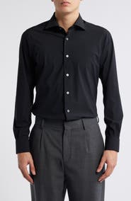 Zanella Piccadilly Solid Knit Nylon Blend Dress Shirt