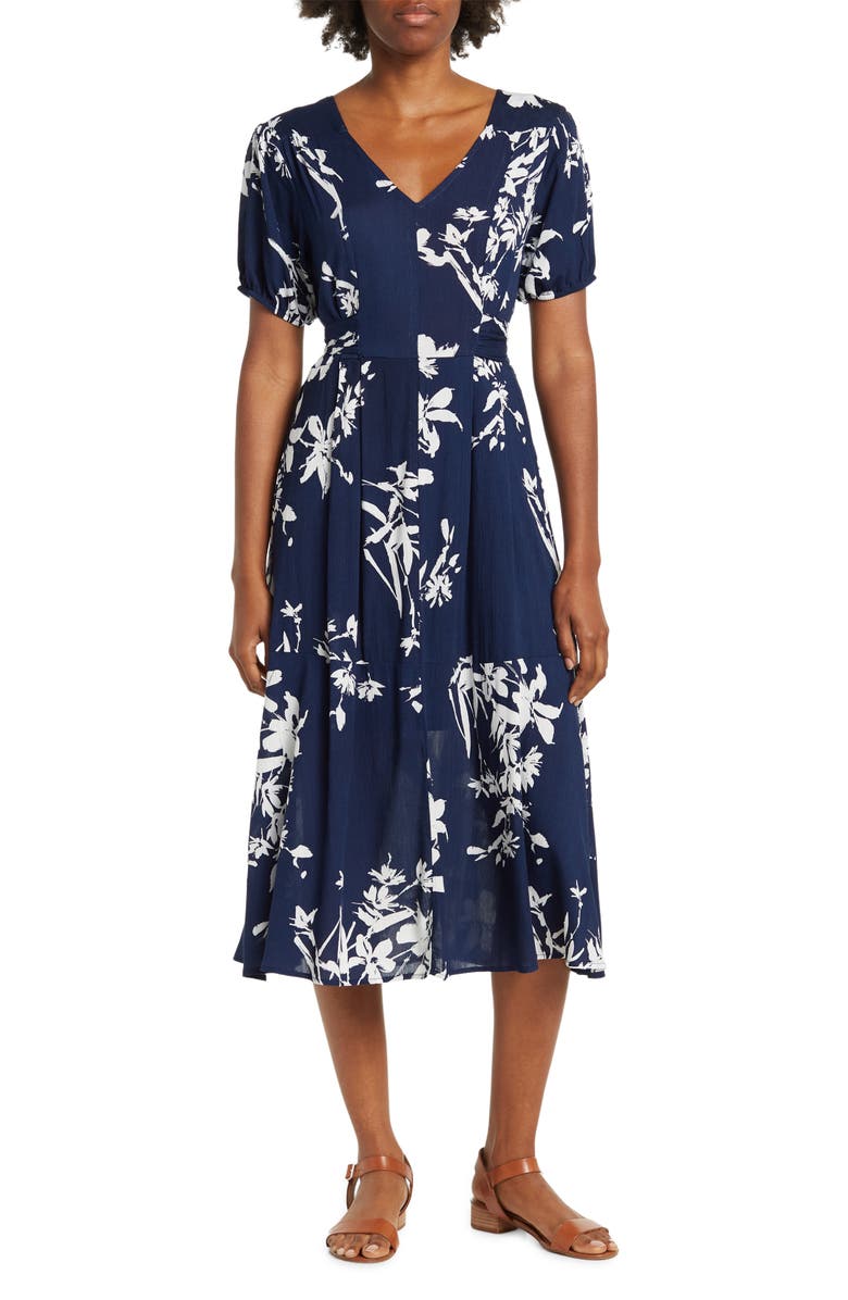 WEST K Floral Woven Short Sleeve Mini Dress, Main, color,