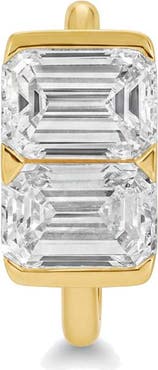 BY ADINA EDEN Lab Grown Diamond Double Emerald Ear Cuff 14K