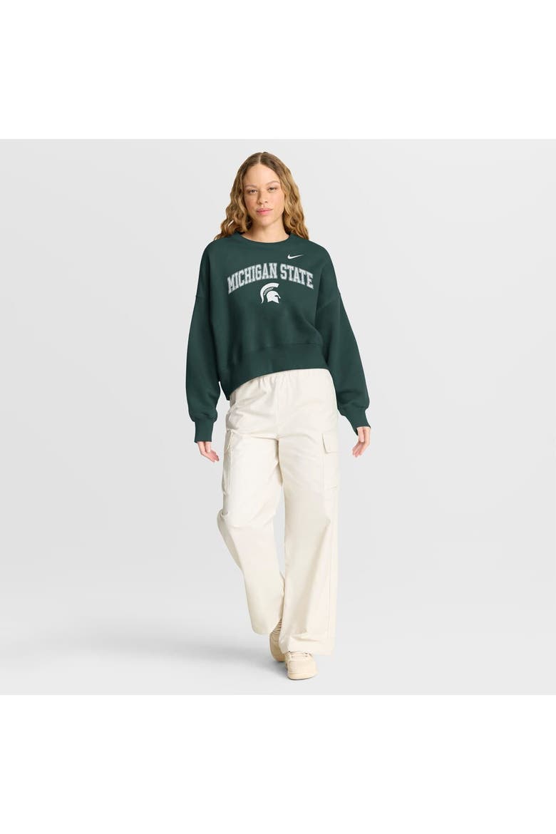 Women's Nike Green Michigan State Spartans Oversized Phoenix Arch Pullover Sweatshirt, Alternate, color, Green