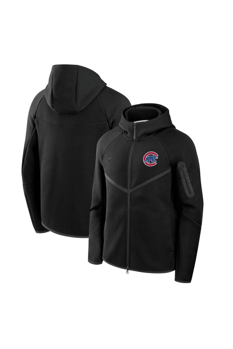 Men's Nike Black Chicago Cubs Tech Fleece Raglan Full-Zip Windrunner Hoodie, Main, color, Black