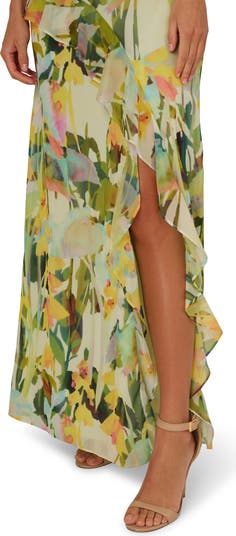 【Adrianna Papell】カスケード フローラル コラム ガウン Amazon.com: Adrianna Papell Women's Cascading Floral COLMN