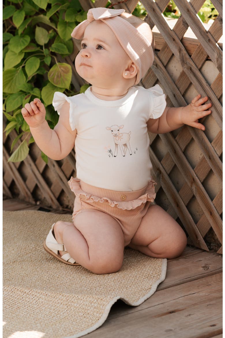 Little Lambs Bodysuits & Shorts Set, Alternate, color, OWH-OFF WHITE