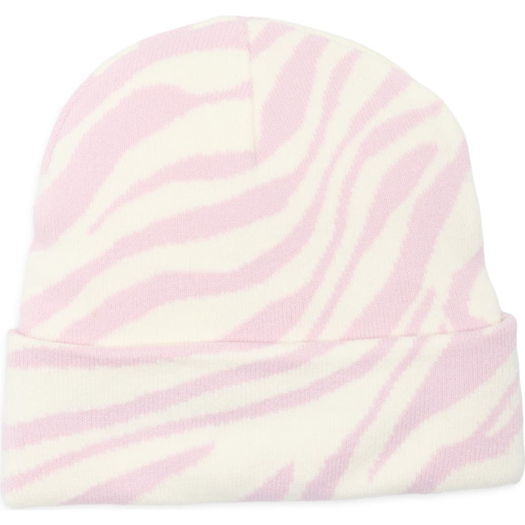 The Accessory Collective Animal Stripe Beanie in Pink  product