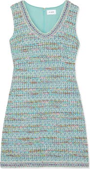 ST. JOHN Gauzy Multiyarn Metallic Tweed Minidress