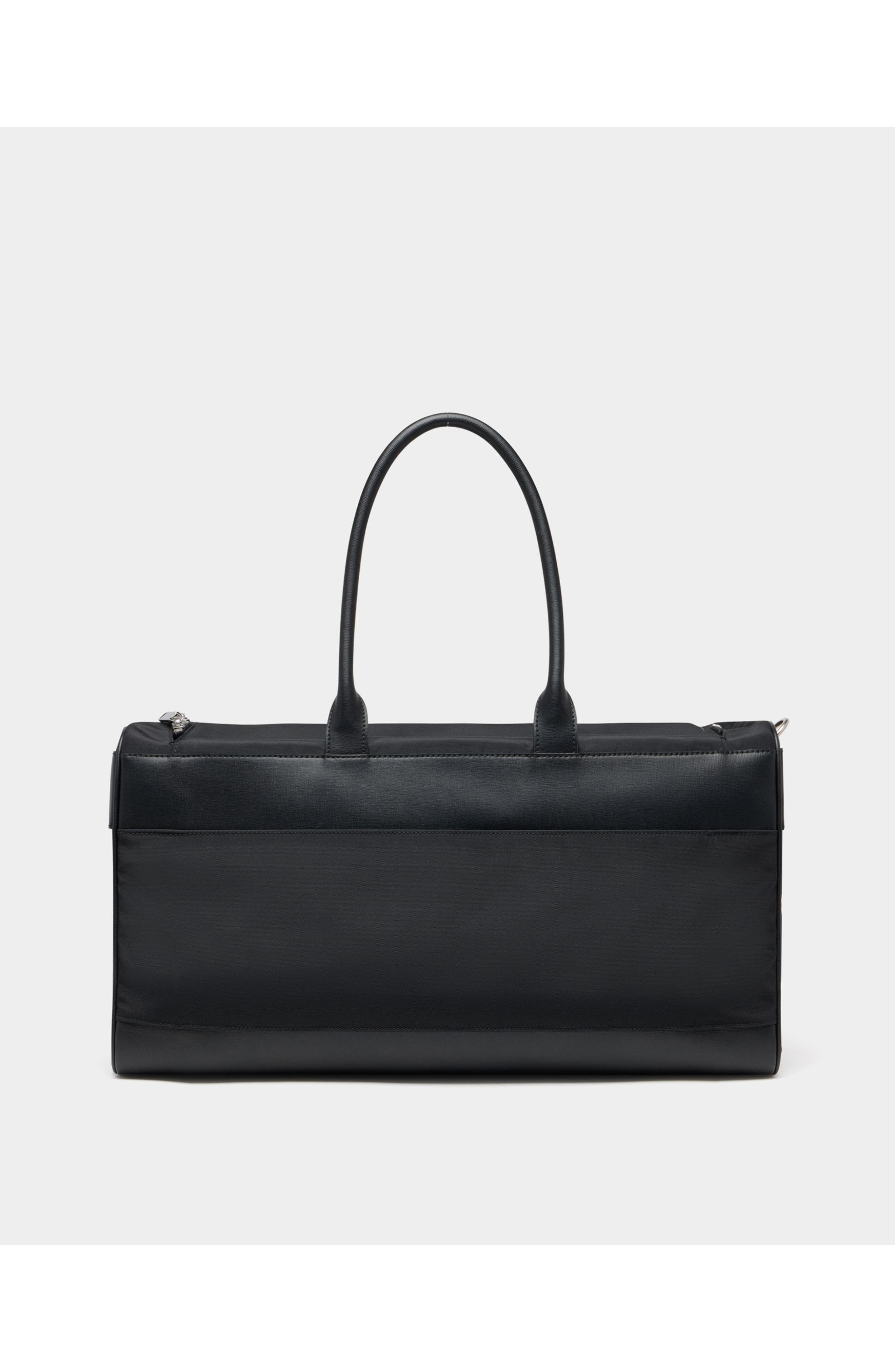 Bally Vogel Duffle Bag in Nylon and Recycled Leather, Alternate, color, Black