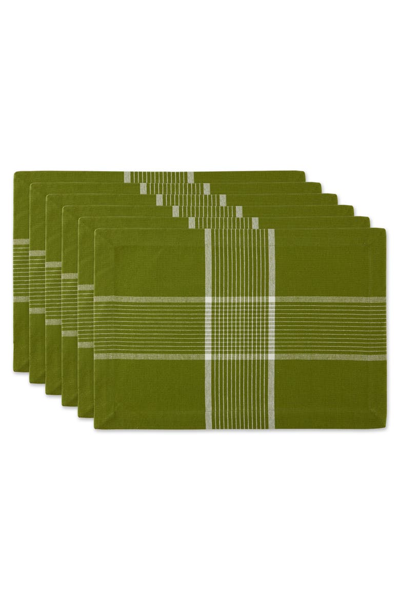 Fiesta Check Placemat Set/6, Main, color, Green