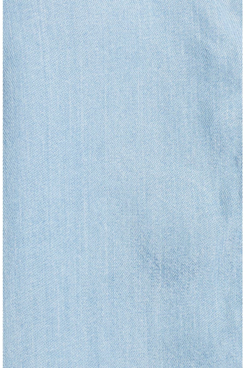 Button Front Chambray Top, Alternate, color, LIGHT WASH