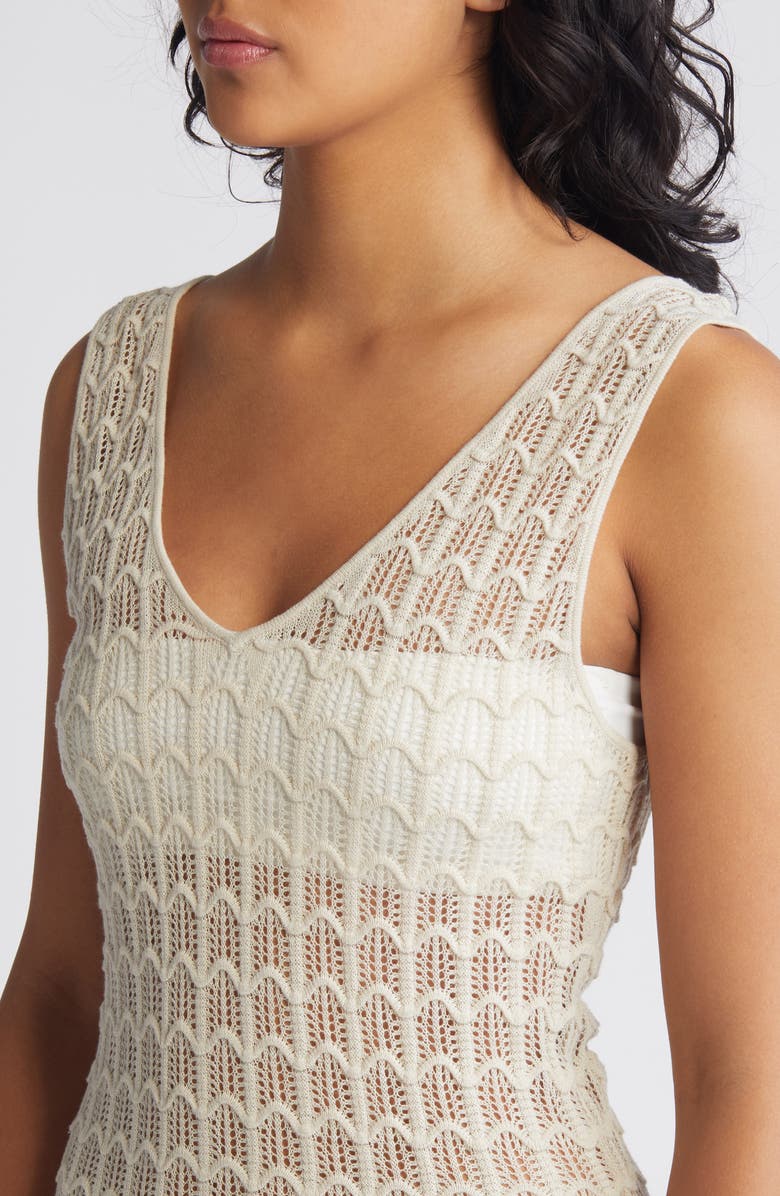 Rip Curl Santorini Sun Pointelle Stitch Sweater Midi Dress, Alternate, color, 