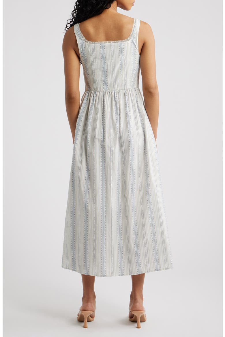 Majory Floral Stripe Cotton Dress, Alternate, color, CINCHED BLUE